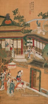  Chen Canvas - Chen hongshou after wu daozi antique Chinese